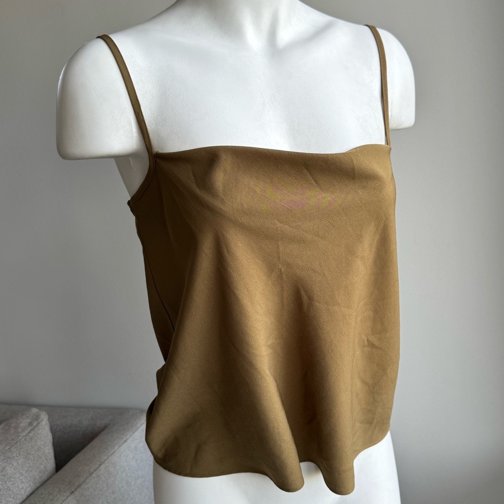 TopShop spaghetti strap tank in olive green